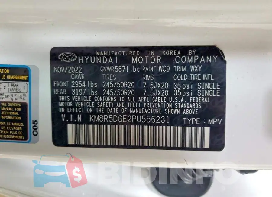 KM8R5DGE2PU556231 Photo# 14