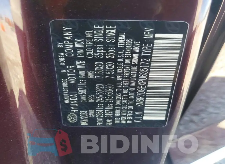 KM8R7DGEXPU635172 Photo# 14