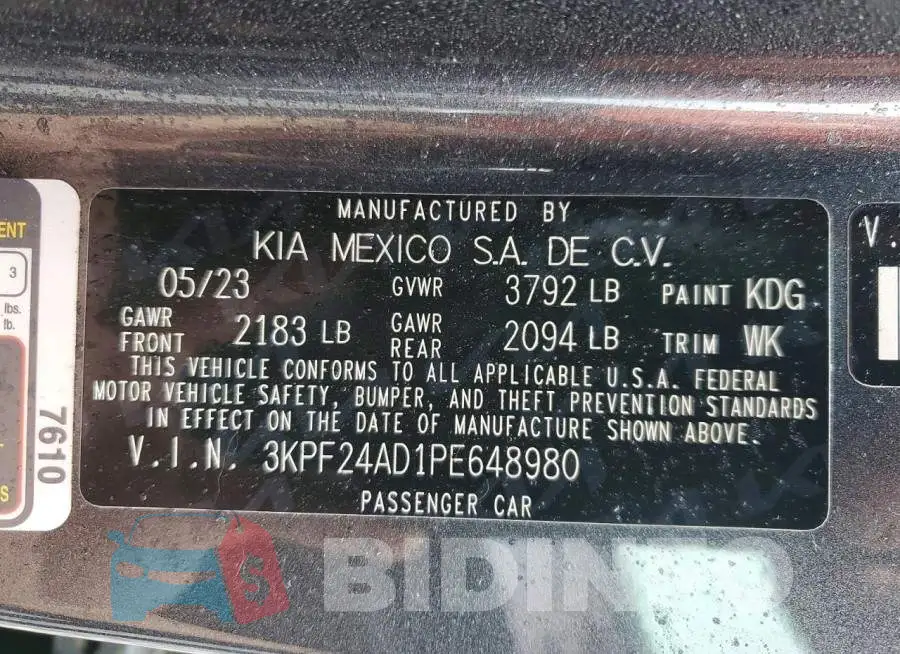 3KPF24AD1PE648980 Photo# 13