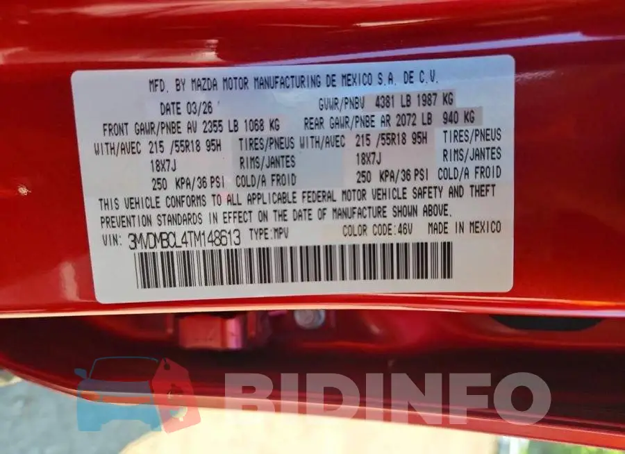 3MVDMBCL4TM148613 Photo# 13