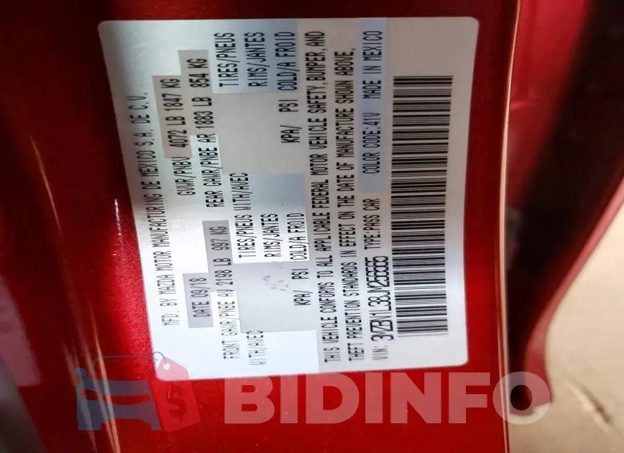 3MZBN1L38JM256565 Photo# 12