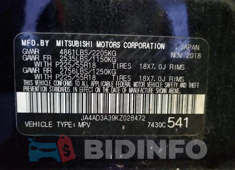 JA4AD3A39KZ028472 Photo# 13