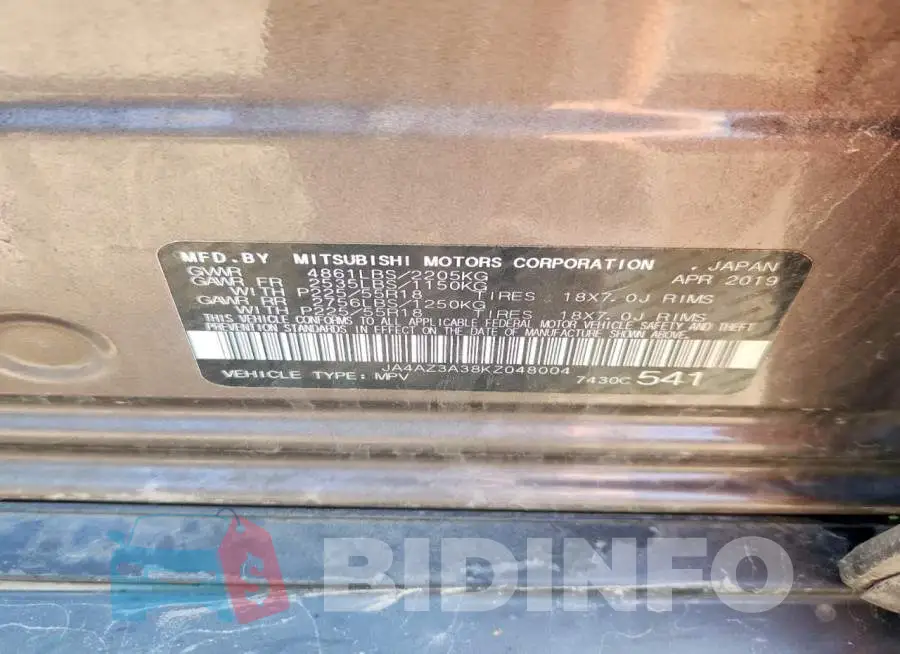 JA4AZ3A38KZ048004 Photo# 13