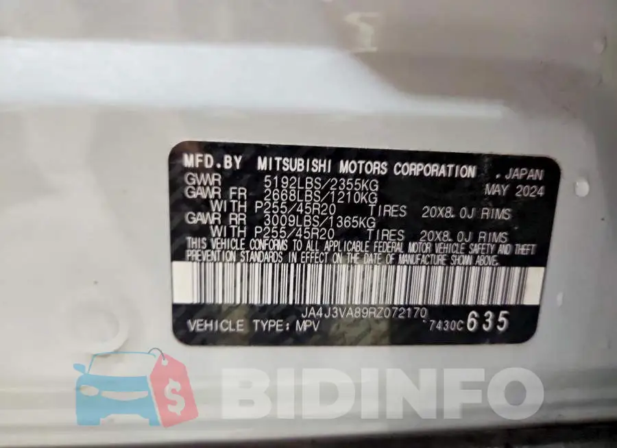 JA4J3VA89RZ072170 Photo# 13