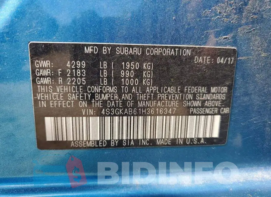 4S3GKAB61H3616347 Photo# 13