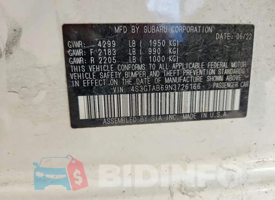 4S3GTAB69N3726166 Photo# 12