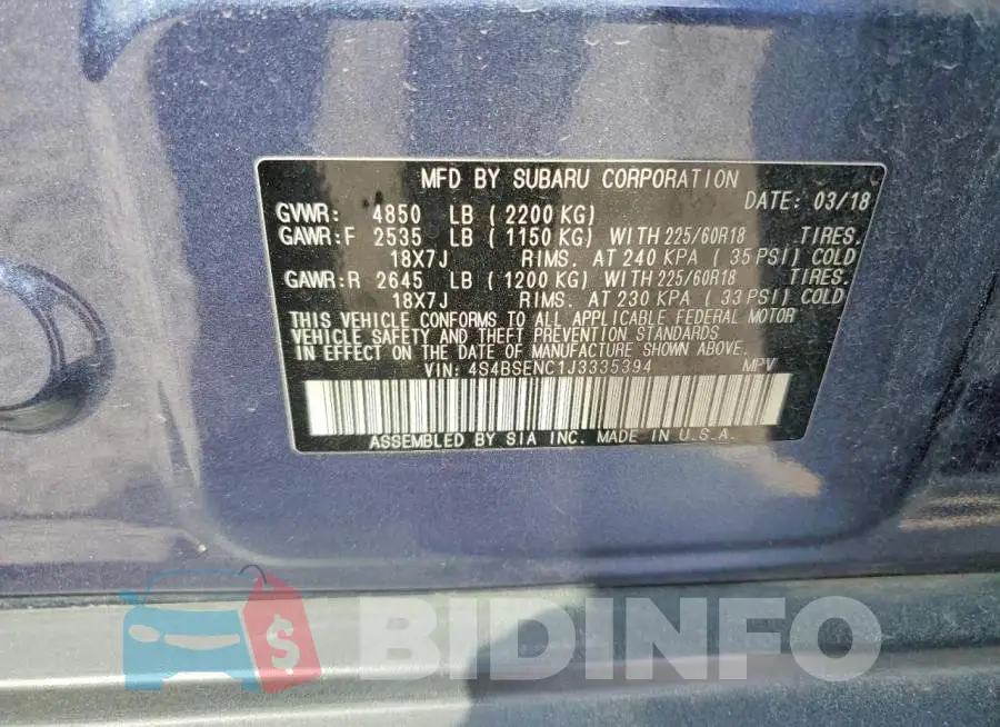 4S4BSENC1J3335394 Photo# 13