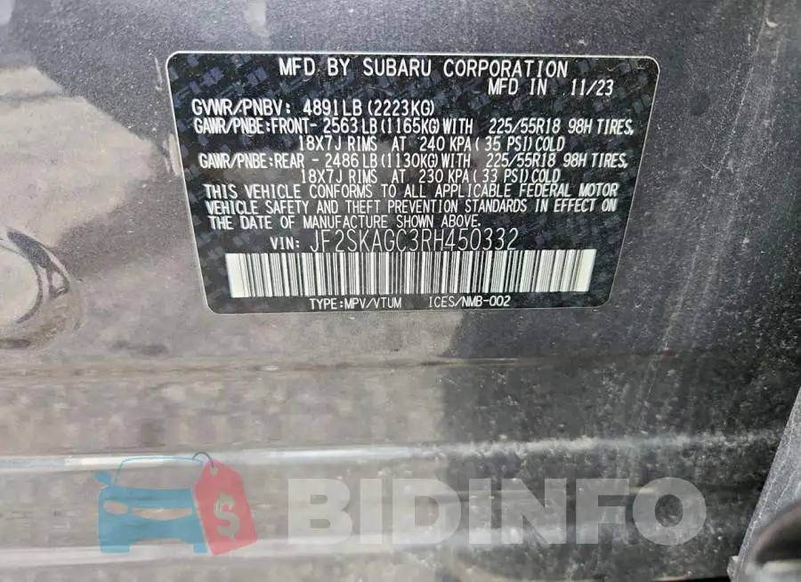JF2SKAGC3RH450332 Photo# 13