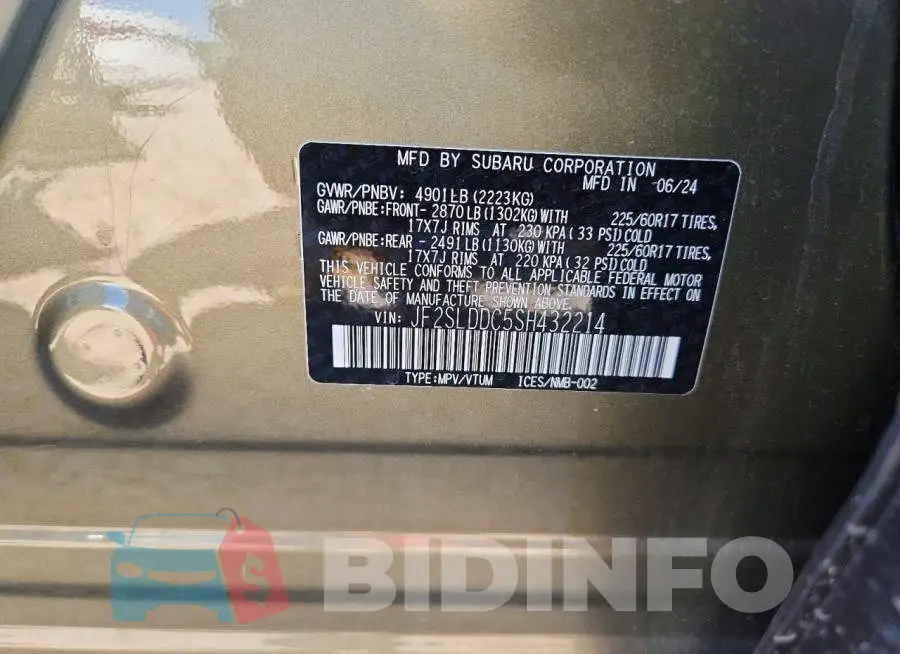 JF2SLDDC5SH432214 Photo# 12