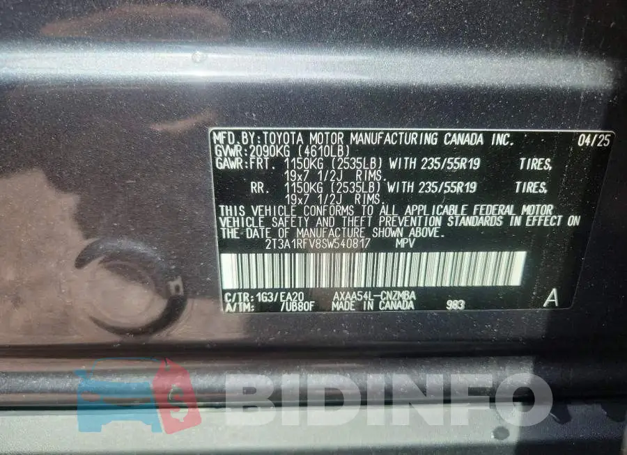 2T3A1RFV8SW540817 Photo# 12