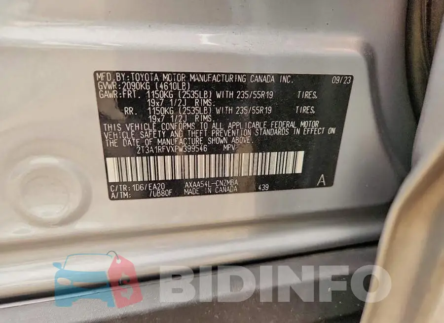 2T3A1RFVXPW399546 Photo# 13