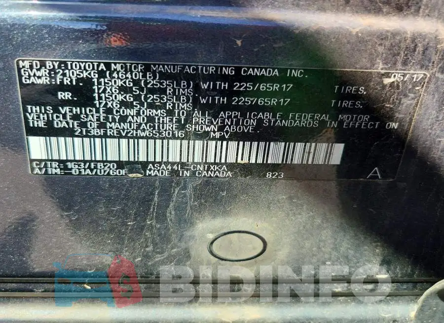 2T3BFREV2HW653016 Photo# 12