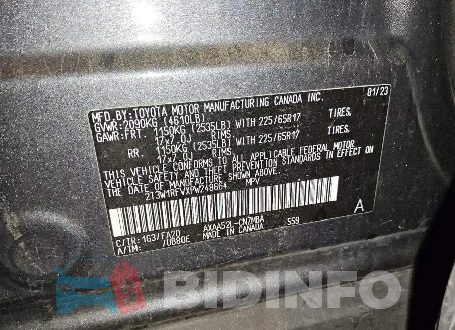 2T3W1RFVXPW248664 Photo# 13
