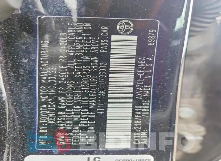 4T1C11AK3PU796032 Photo# 12
