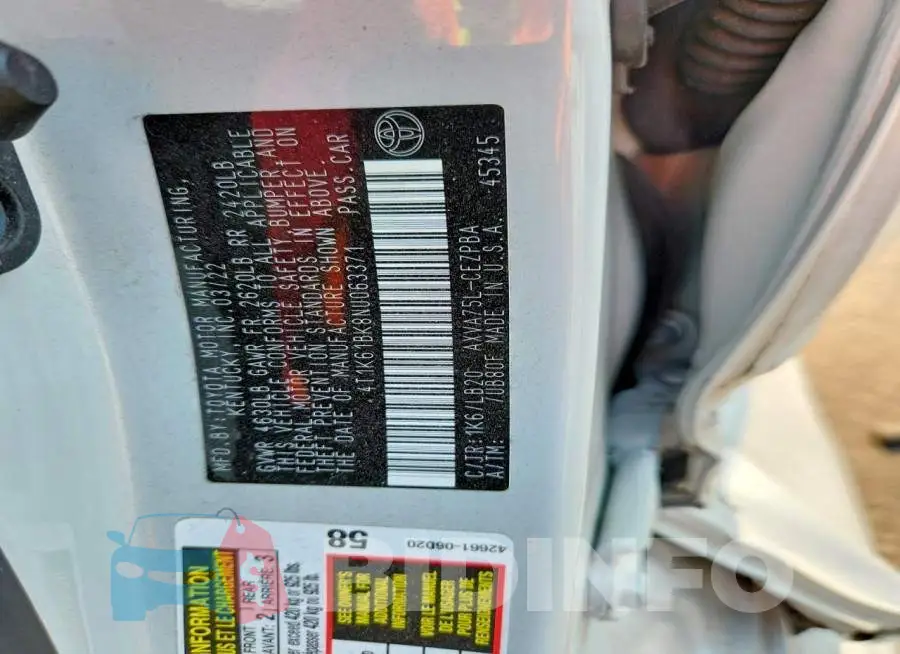 4T1K61BK8NU063371 Photo# 13