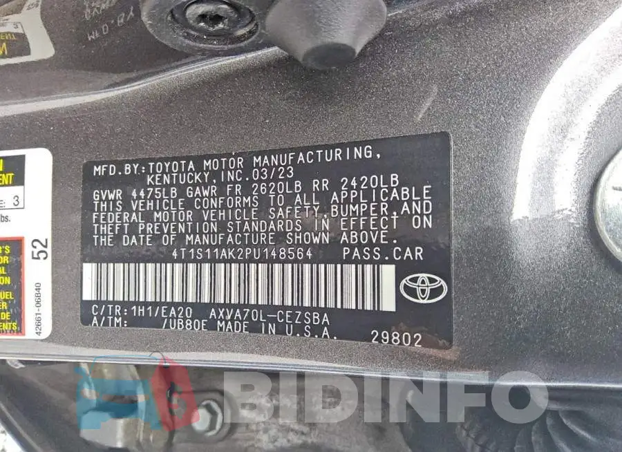 4T1S11AK2PU148564 Photo# 12