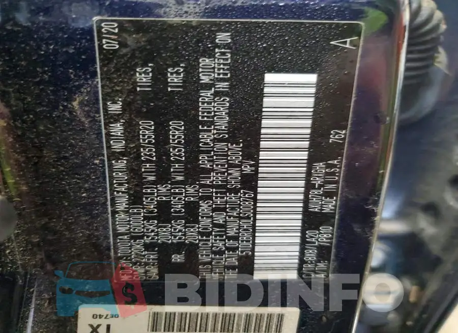 5TDEBRCH0LS008767 Photo# 13