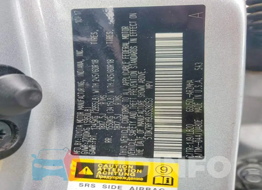5TDKZRFH9JS528053 Photo# 14