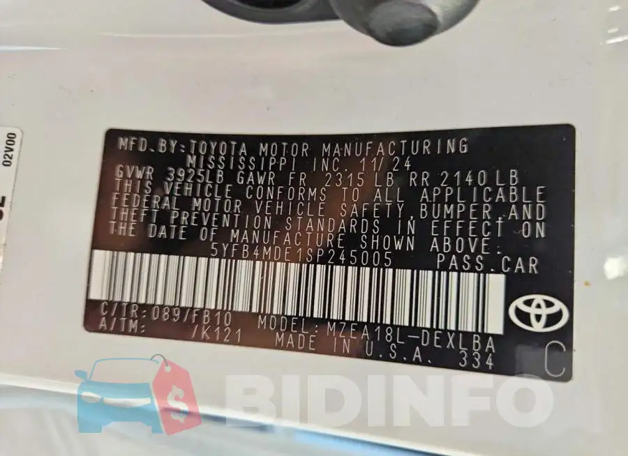5YFB4MDE1SP245005 Photo# 12