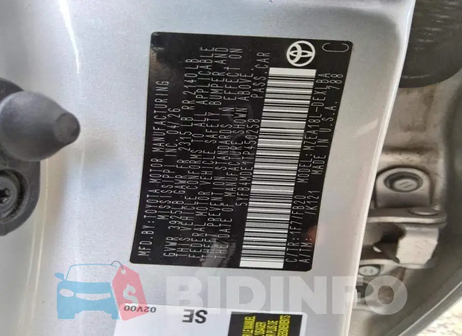 5YFB4MDE1TP450258 Photo# 12