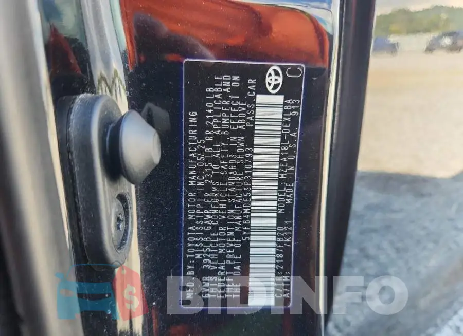 5YFB4MDE5SP310793 Photo# 12