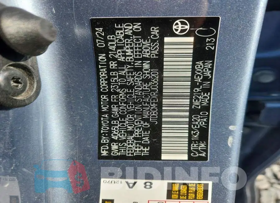 JTDBCMFEXRJ036201 Photo# 12