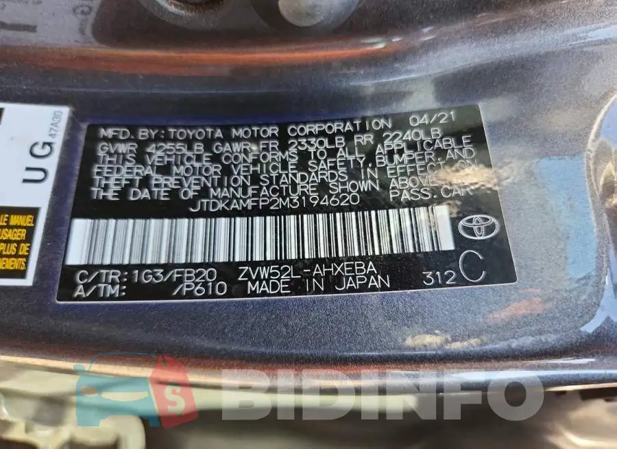 JTDKAMFP2M3194620 Photo# 13