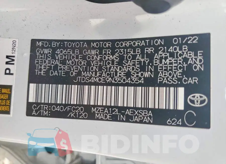 JTDS4MCE9N3504354 Photo# 12