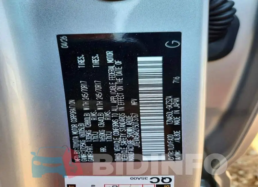 JTEVA5AR2T5013767 Photo# 14
