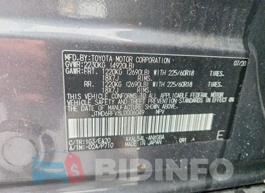 JTMD6RFV8LD006049 Photo# 14