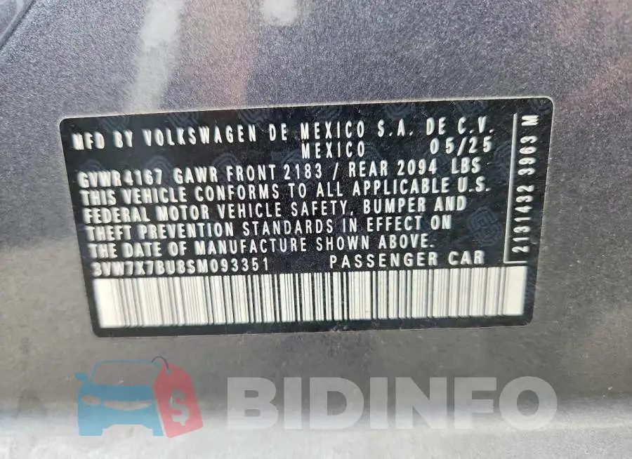 3VW7X7BU8SM093351 Photo# 13