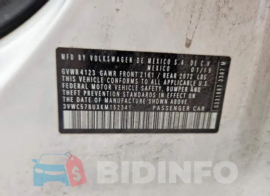 3VWC57BUXKM152341 Photo# 12