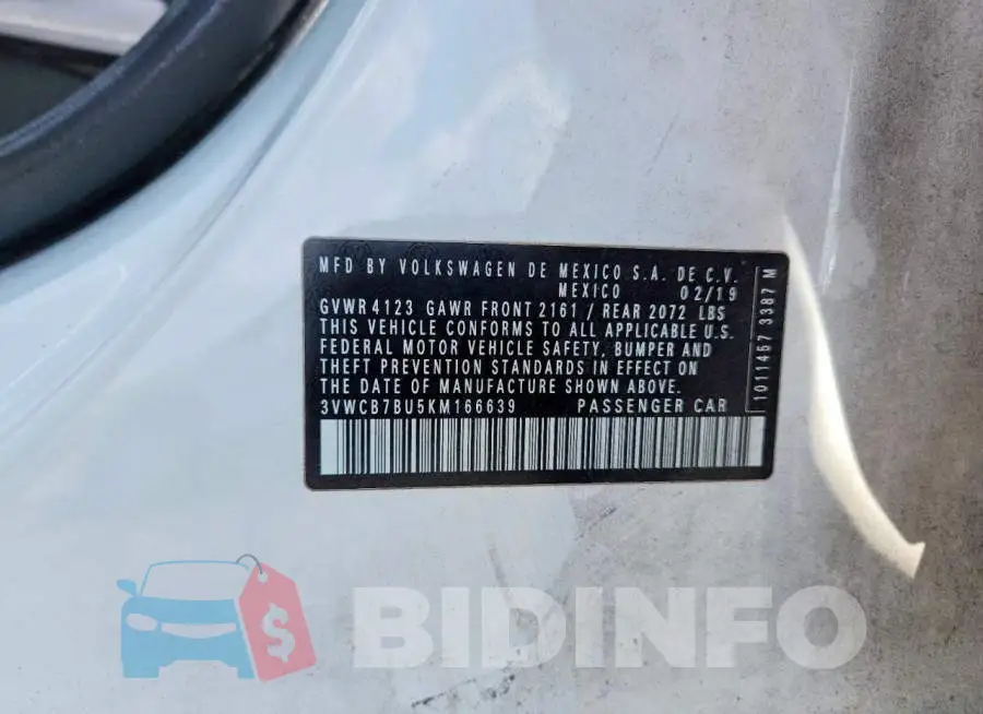 3VWCB7BU5KM166639 Photo# 12
