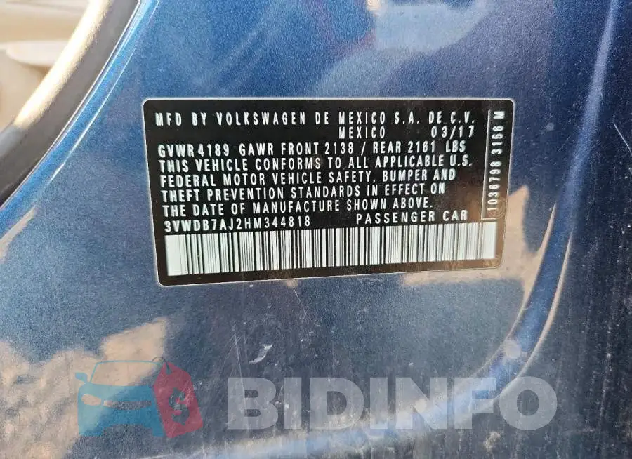 3VWDB7AJ2HM344818 Photo# 12