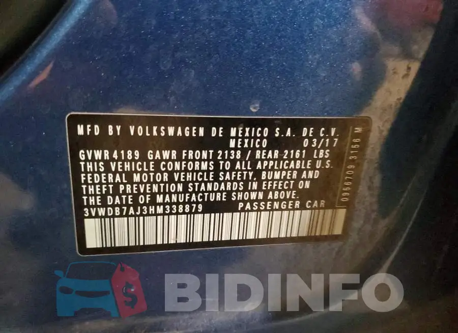 3VWDB7AJ3HM338879 Photo# 12