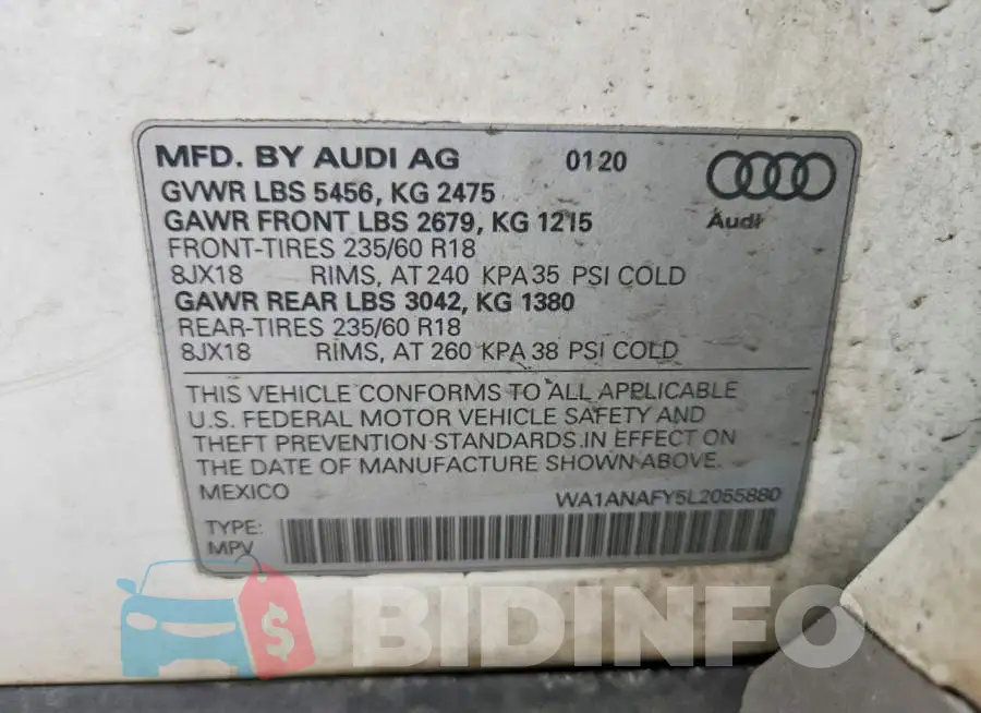WA1ANAFY5L2055880 Photo# 13