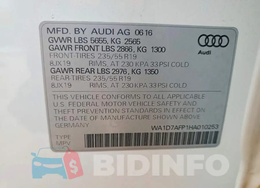 WA1D7AFP1HA010253 Photo# 13