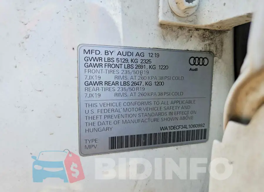 WA1DECF34L1060992 Photo# 14