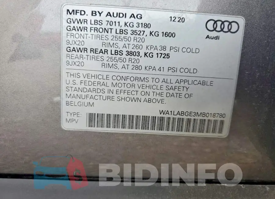WA1LABGE3MB018780 Photo# 14