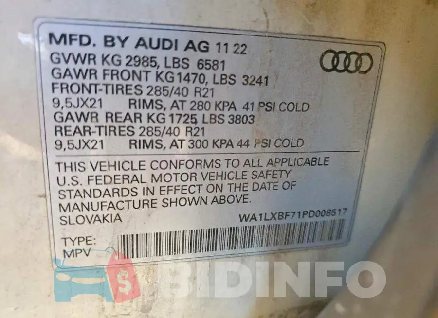 WA1LXBF71PD008517 Photo# 13