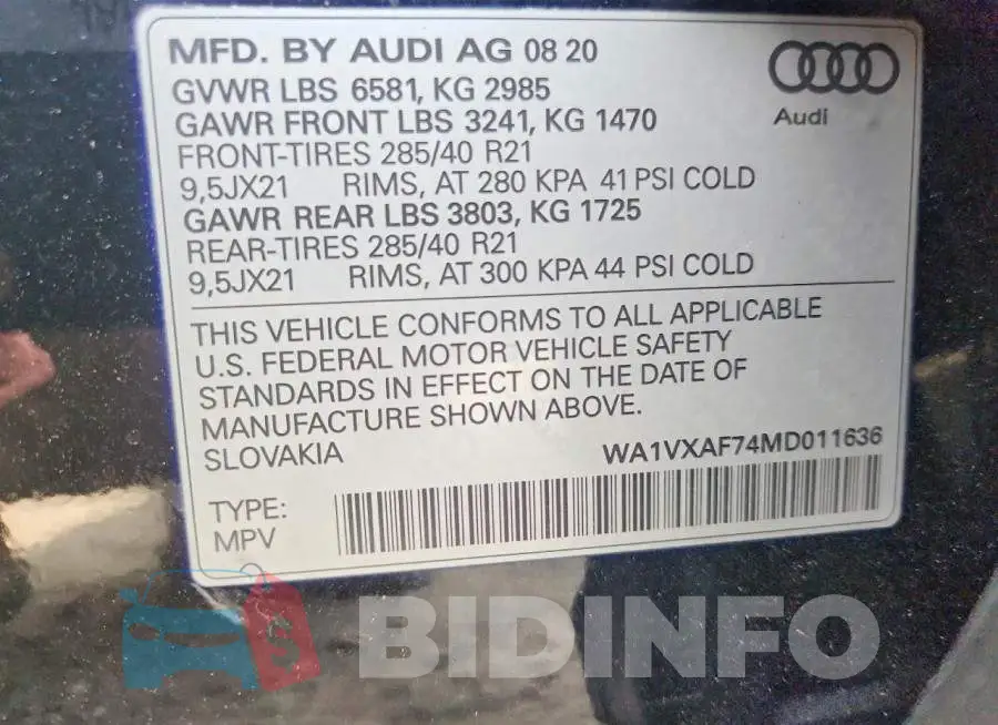 WA1VXAF74MD011636 Photo# 13