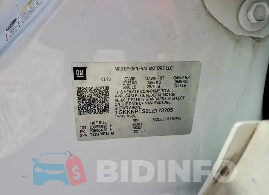 1GKKNPLS6LZ173705 Photo# 13