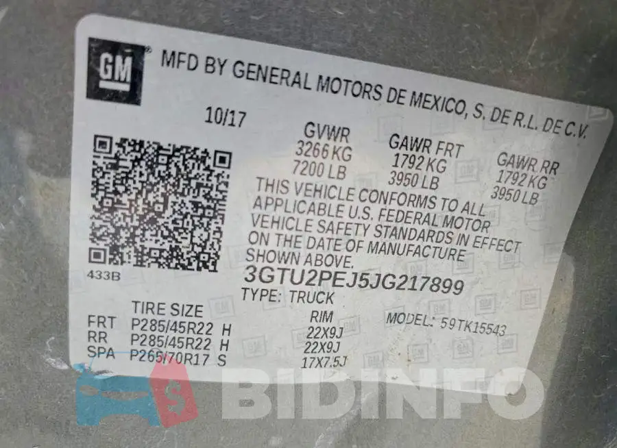 3GTU2PEJ5JG217899 Photo# 12