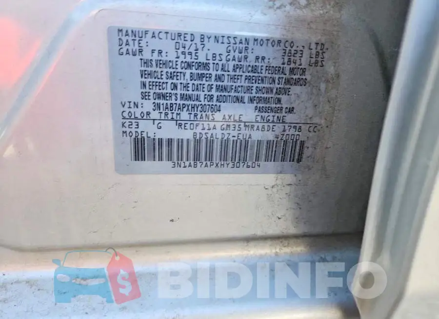 3N1AB7APXHY307604 Photo# 12