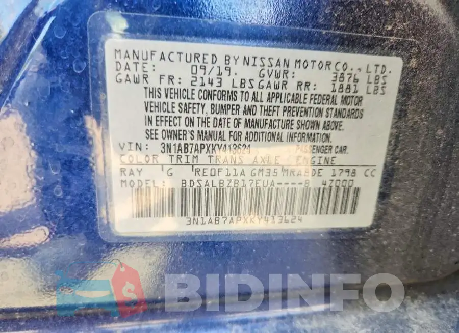 3N1AB7APXKY413624 Photo# 12