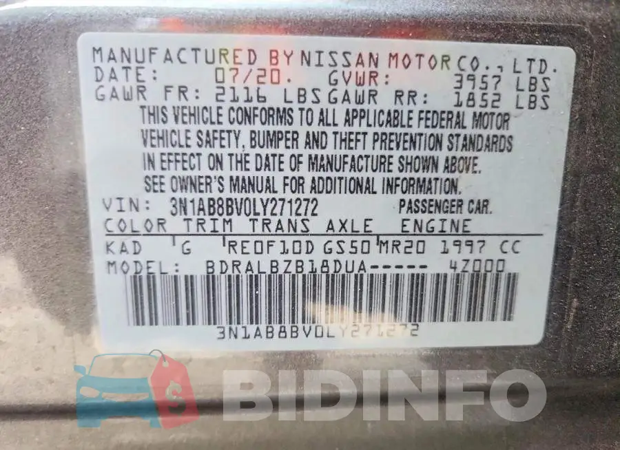 3N1AB8BV0LY271272 Photo# 12