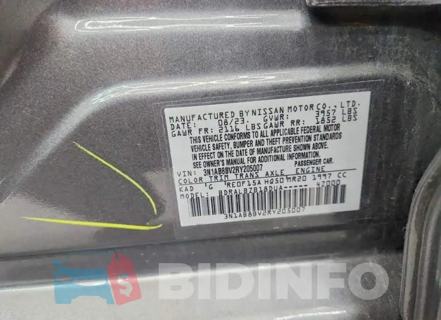 3N1AB8BV2RY205007 Photo# 13