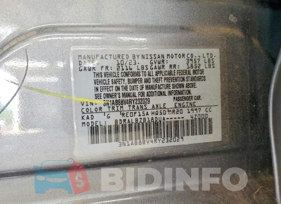 3N1AB8BV4RY232029 Photo# 12