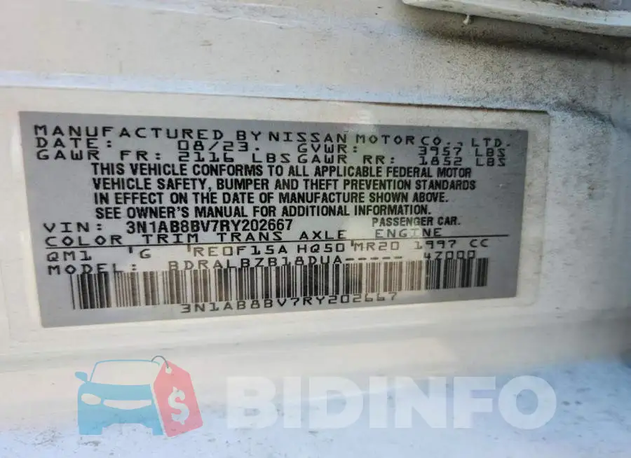 3N1AB8BV7RY202667 Photo# 12