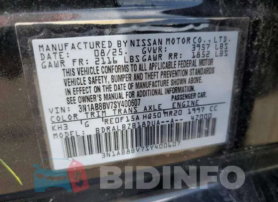3N1AB8BV7SY400607 Photo# 13
